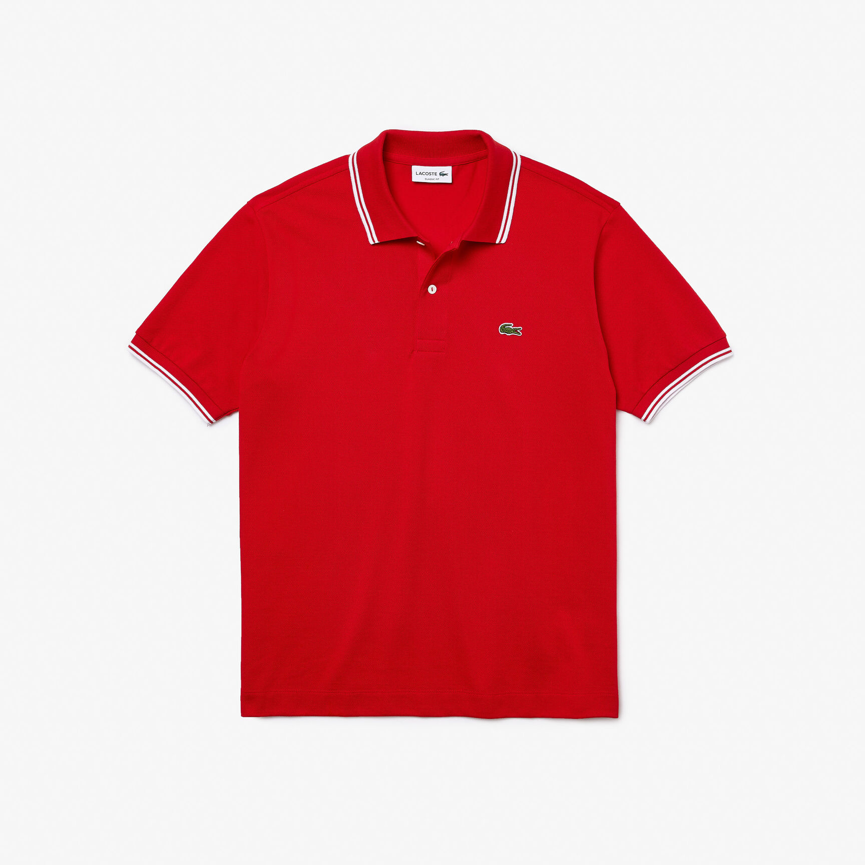 Men&rsquo;s Lacoste Classic Fit Striped Accents Cotton Piqu&eacute; Polo Shirt