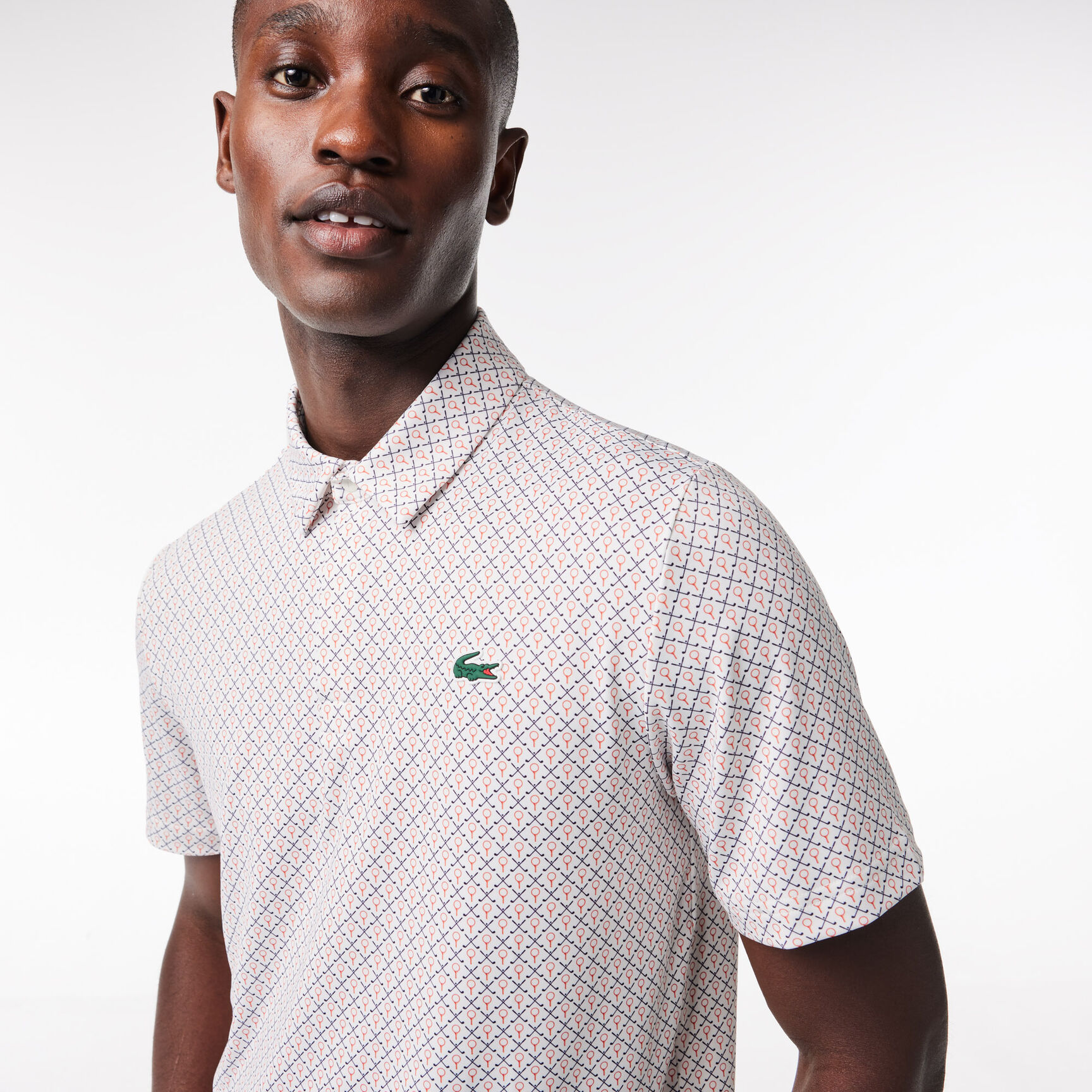 Men's Lacoste Golf Printed Recycled Polyester Polo Shirt - DH5175-00-MBI