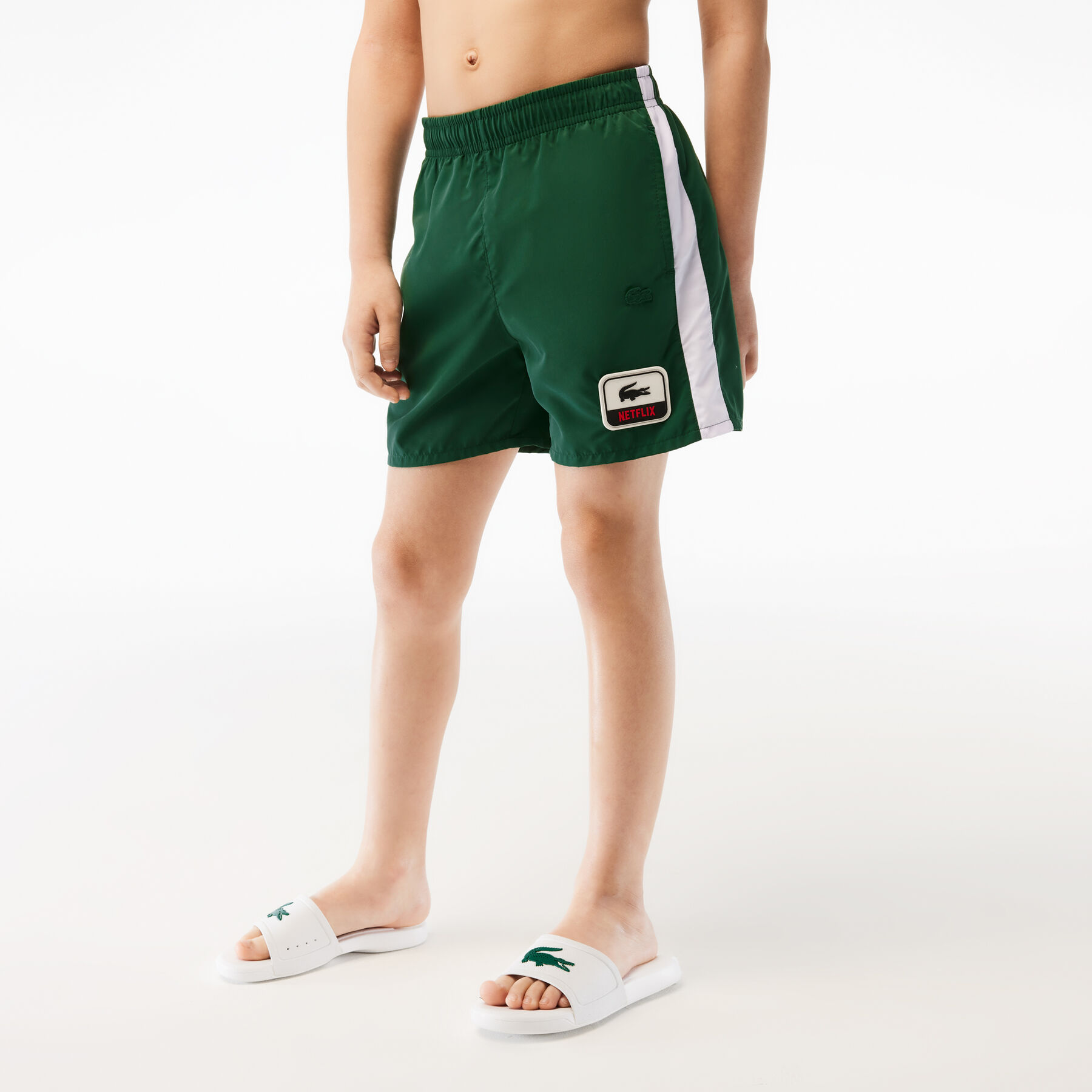 Boy’s Lacoste x Netflix Contrast Badge Swim Trunks boy s lacoste x netflix contrast badge swim trunks