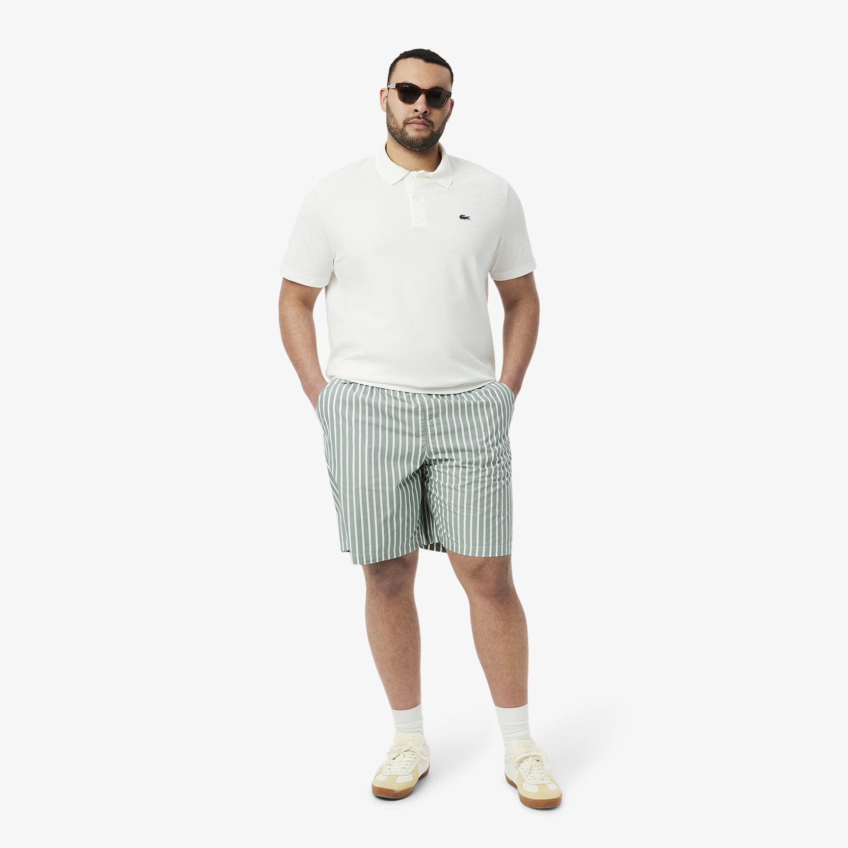 شورت مخطط بقصة مريحة Relaxed Fit Striped Shorts - GH9111-00-BLI