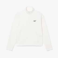 High Neck Zipped Fleece Badge Sweatshirt
