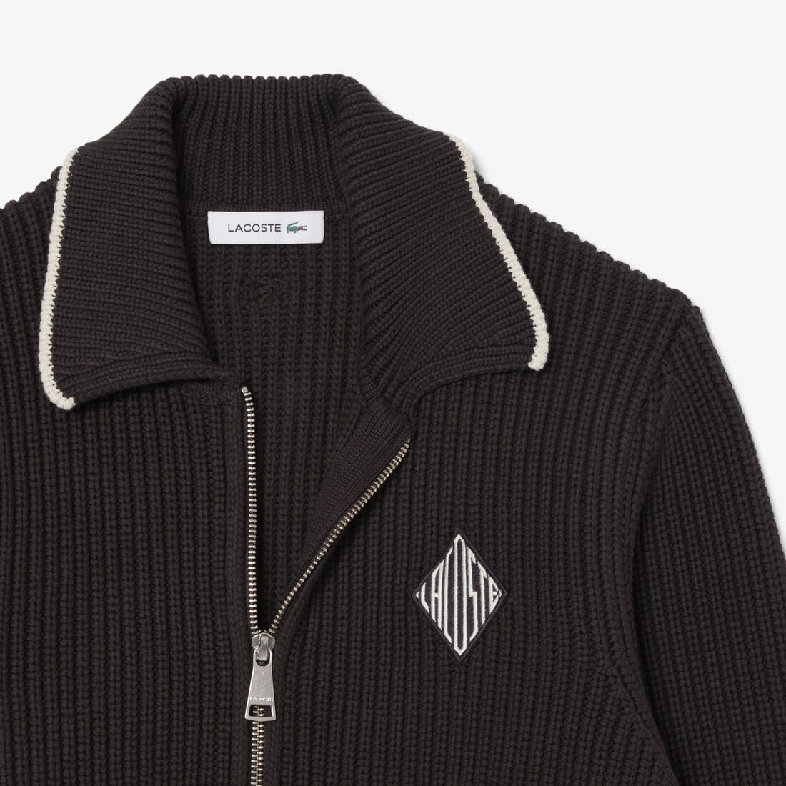 سترة مزينة بسحاب وشارة قطنية Zipped Cotton Badge Accent Sweater - AF9858-00-3LA