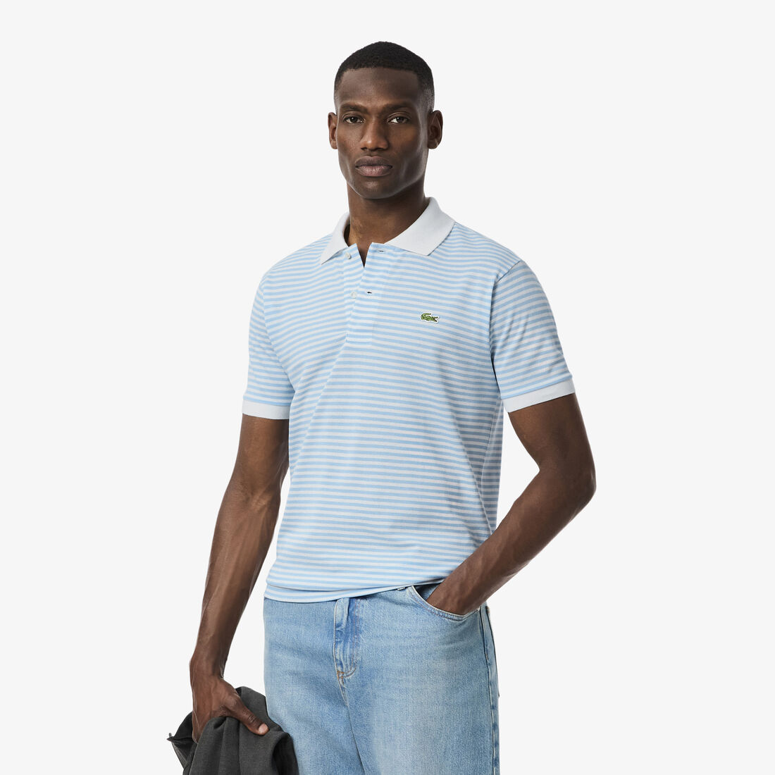 Classic Fit L.12.12 Striped Petit Pique Polo Shirt - PH9753-00-F6Z