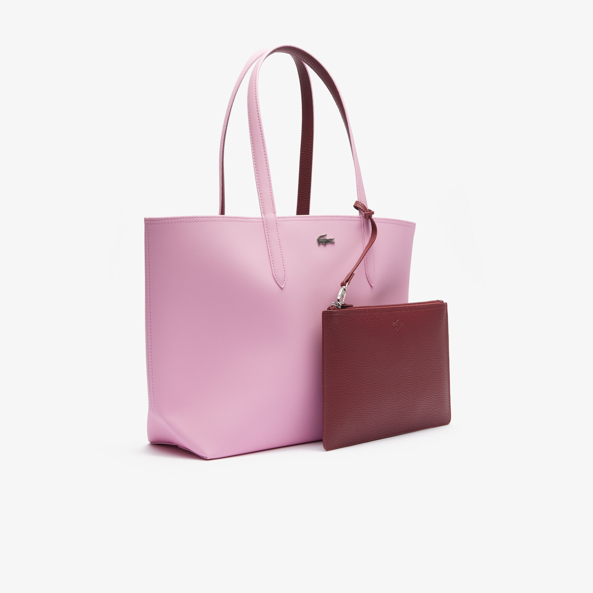 Anna Reversible Tote with Pouch, Pink/Red | LACOSTE UAE