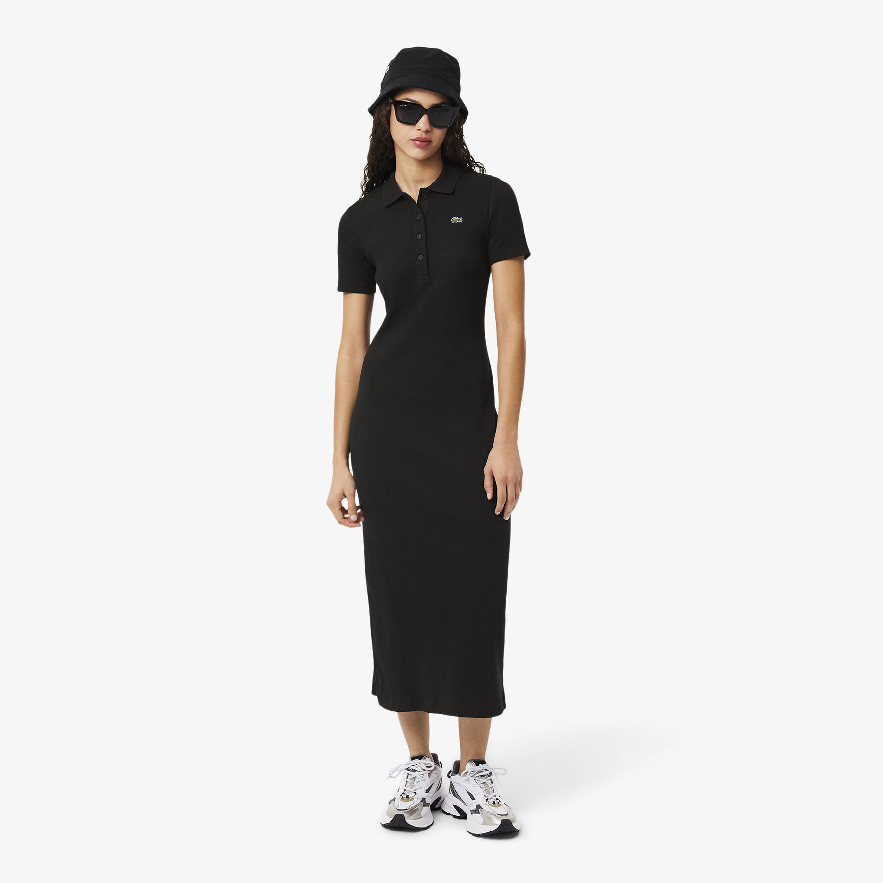 Long Ribbed Cotton Polo Dress Long Ribbed Cotton Polo Dress - EF9622-00-031