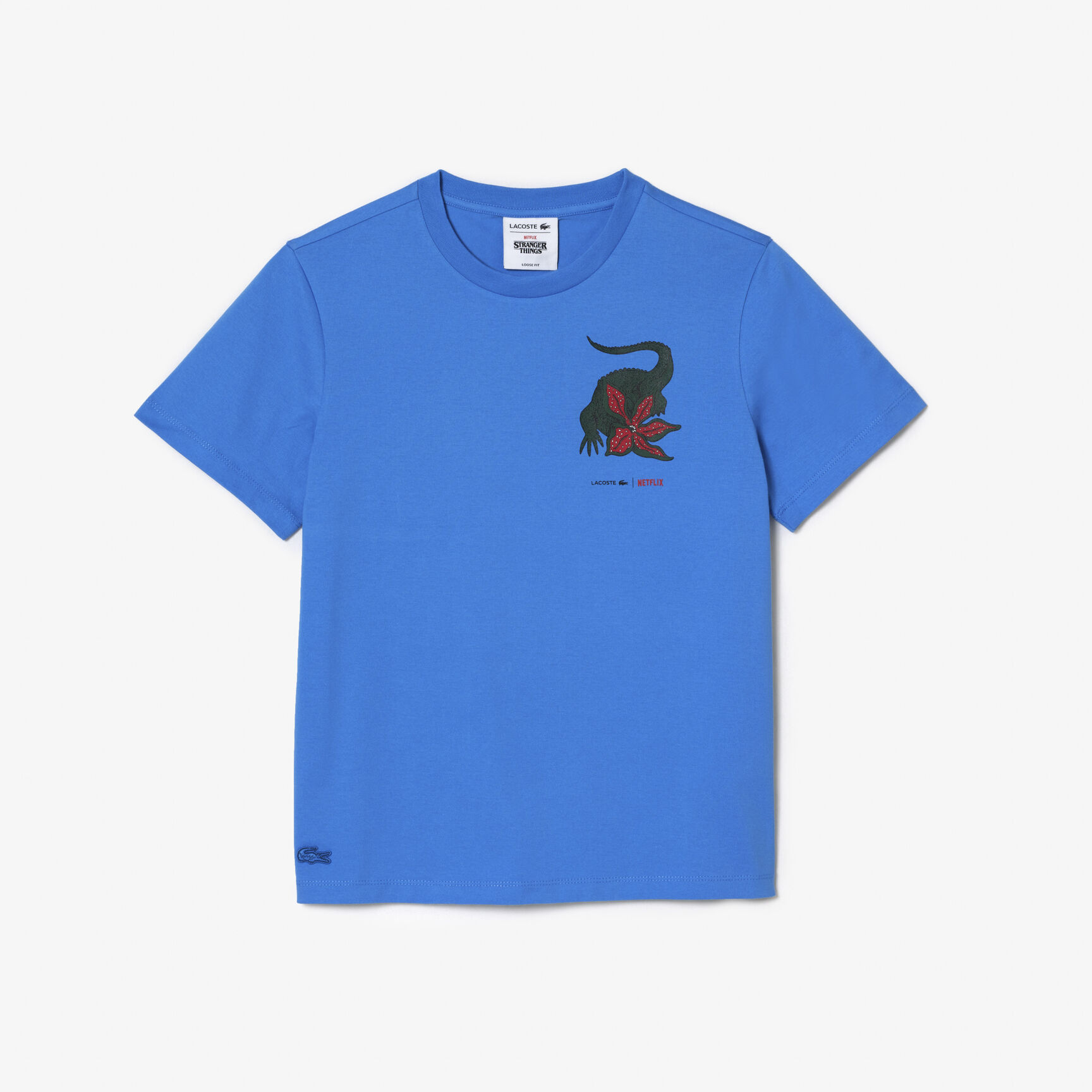 تيشيرت قطن جيرسيه عضوي للنساء مجموعة Lacoste x Netflix