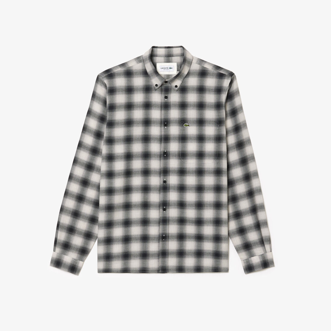 قميص لاكوست قطن تويل بطبعة الكرة الأرضية Cotton/Wool Blend Checked Flannel Shirt - CH1868-00-KBR