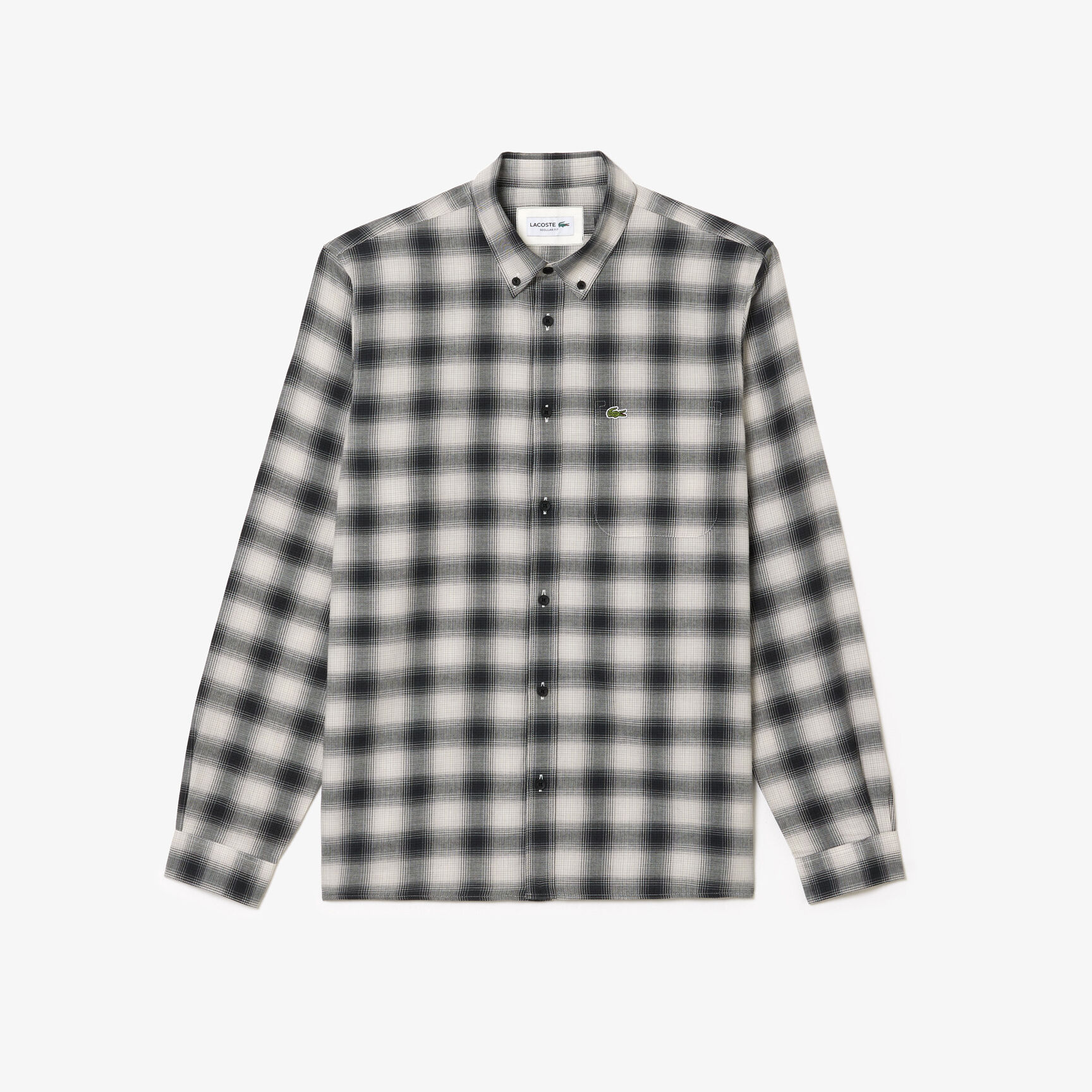 قميص لاكوست قطن تويل بطبعة الكرة الأرضية Cotton/Wool Blend Checked Flannel Shirt - CH1868-00-KBR