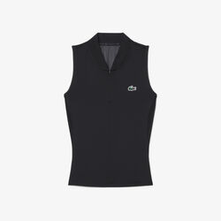 lacoste sleeveless stretch dual fabric tennis polo shirt