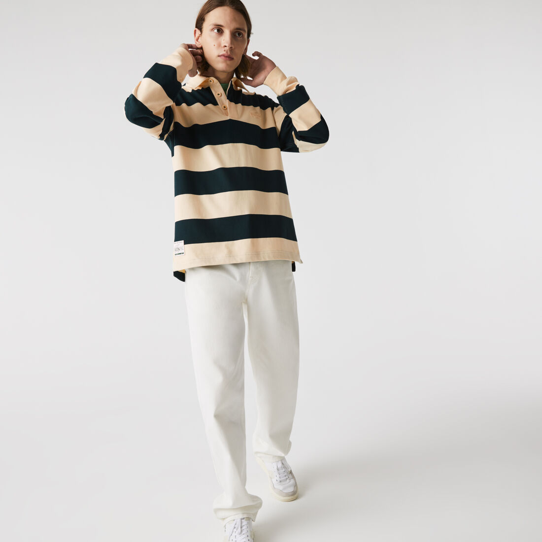 Men’s Lacoste Striped Cotton Rugby Shirt