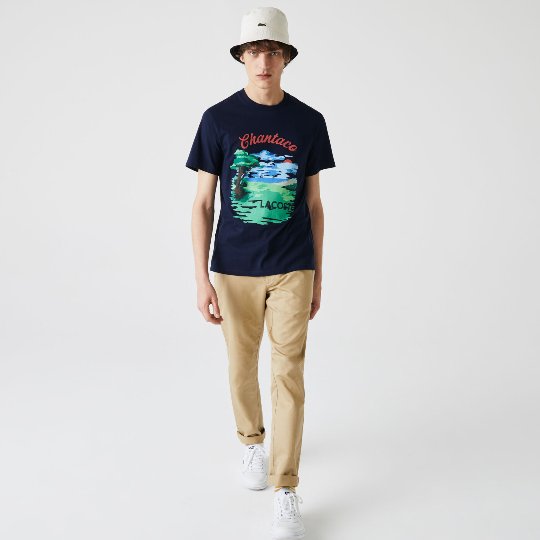 تي شيرت قطني للرجال بفتحة رقبة مستديرة وطباعة منظر طبيعي تي شيرت قطني للرجال بفتحة رقبة مستديرة وطباعة منظر طبيعي