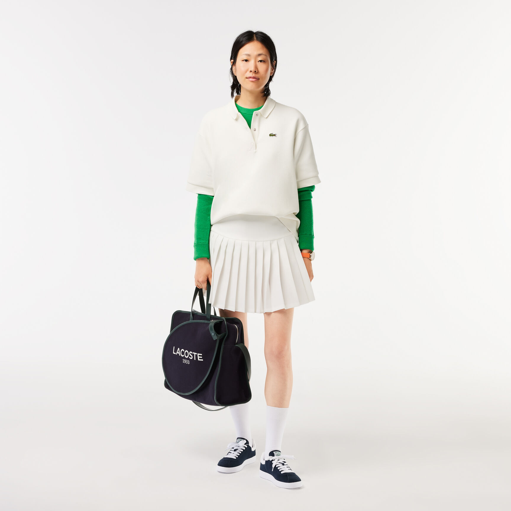 تنورة تنس بيكيه مع شورت تحتي مثبت بها Short Pleated Button Waist Skirt - JF0760-00-70V