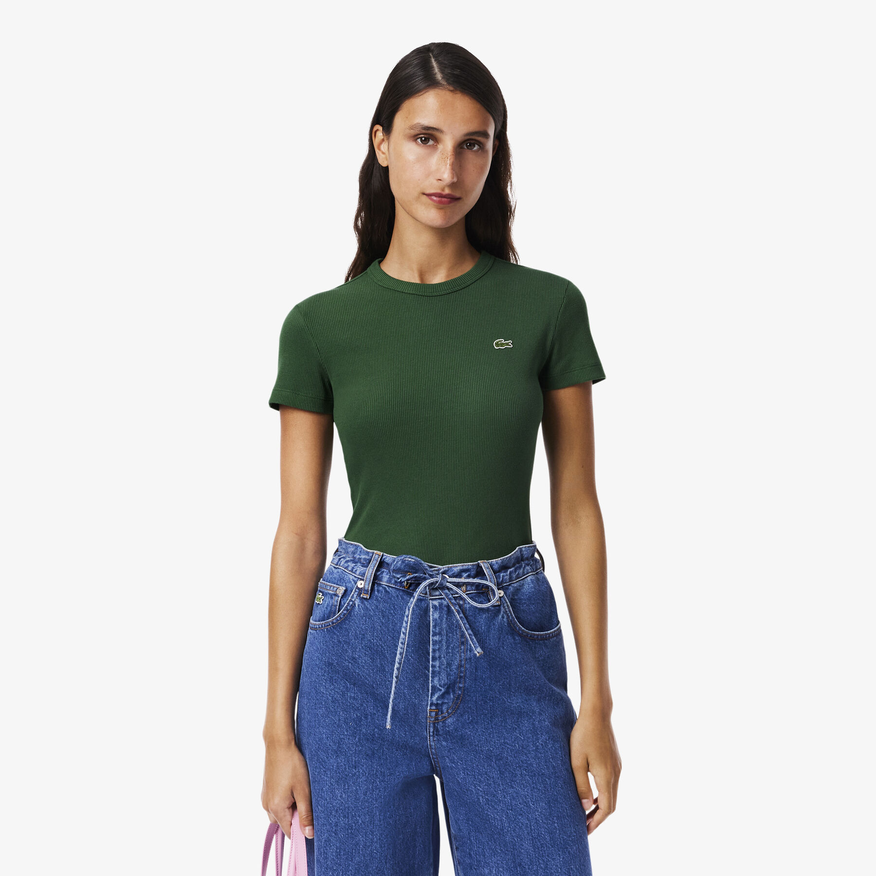 Slim Fit Ribbed Cotton T-shirt lacoste slim fit ribbed cotton t shirt