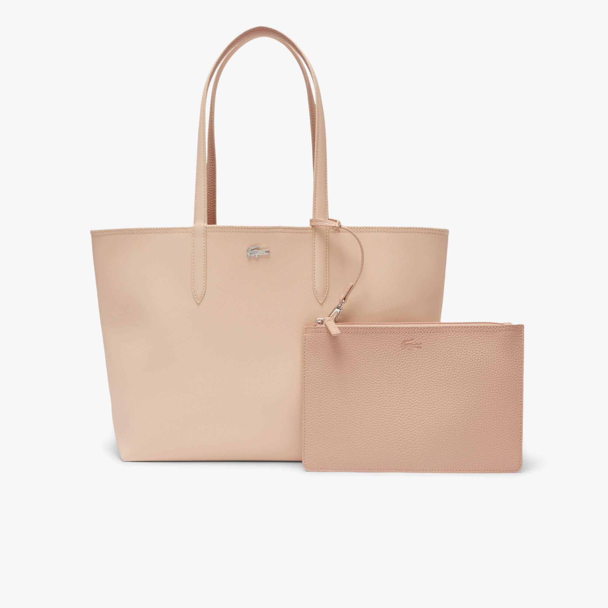 Anna Reversible Tote with Pouch, Pink | LACOSTE UAE