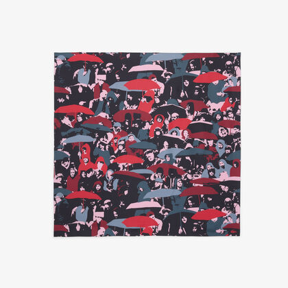 لاكوست runway printed silk square