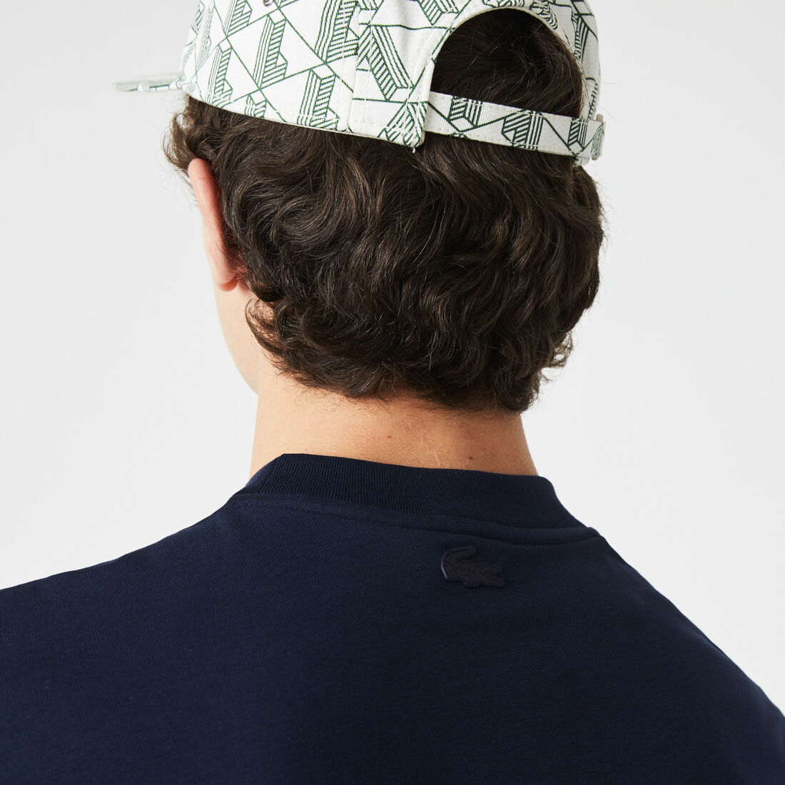 تيشيرت قطن بفتحة رقبة مستديرة وتطريز شعار التمساح للرجال تيشيرت قطن بفتحة رقبة مستديرة وتطريز شعار التمساح للرجال