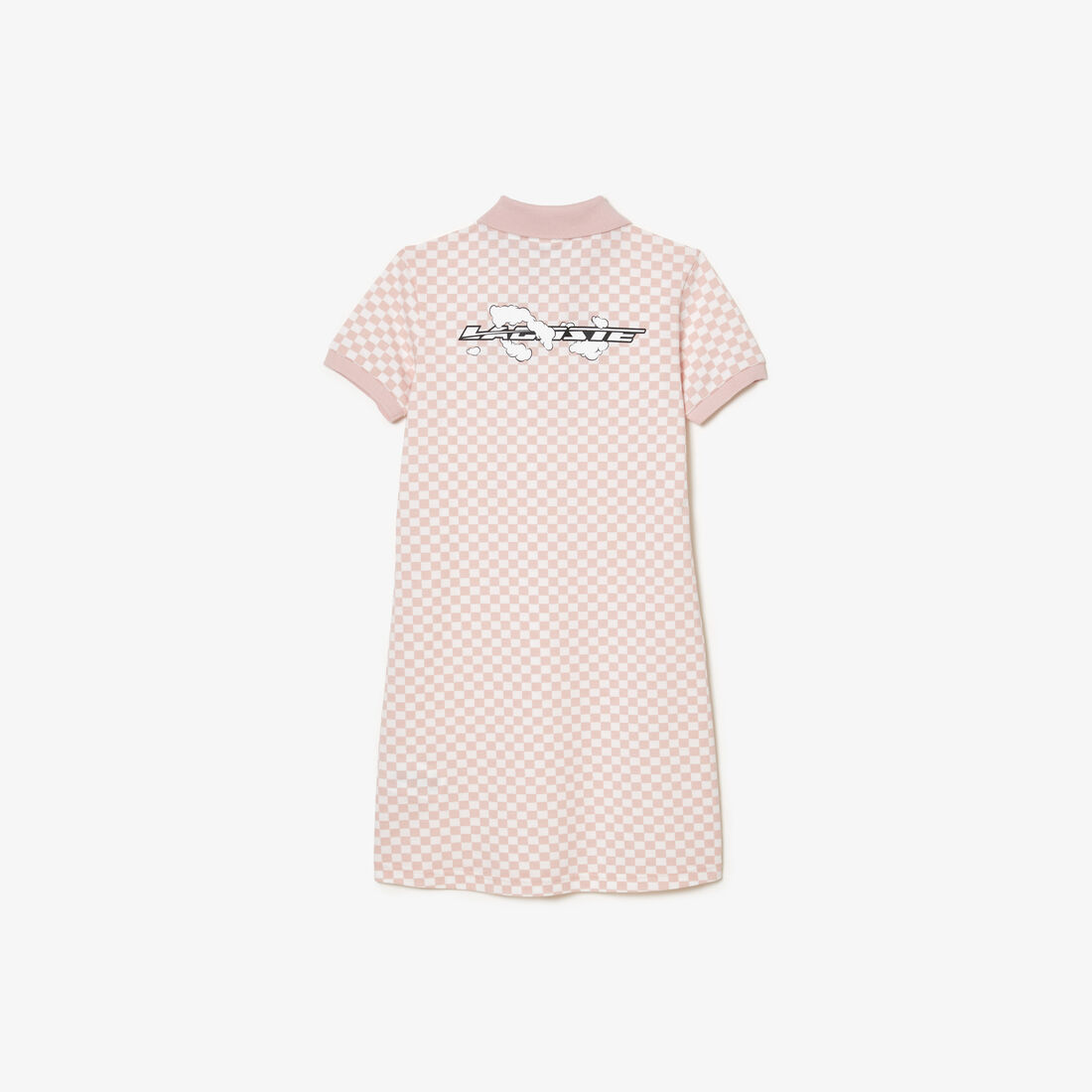 فستان بولو لاكوست قطن عضوي بنقشة مربعات للبنات فستان بولو لاكوست قطن عضوي بنقشة مربعات للبنات