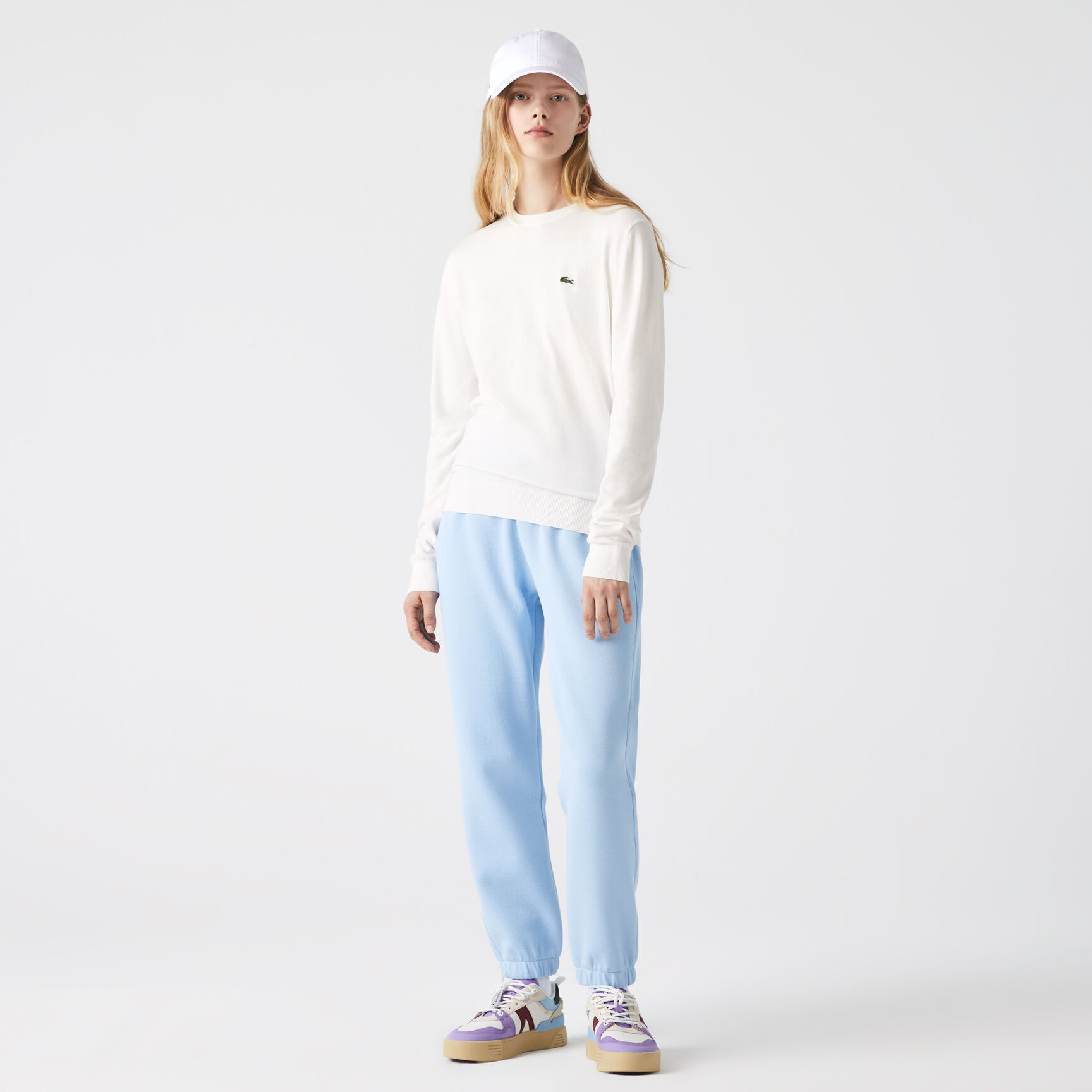 سترة قطن عضوي بفتحة رقبة مستديرة للنساء