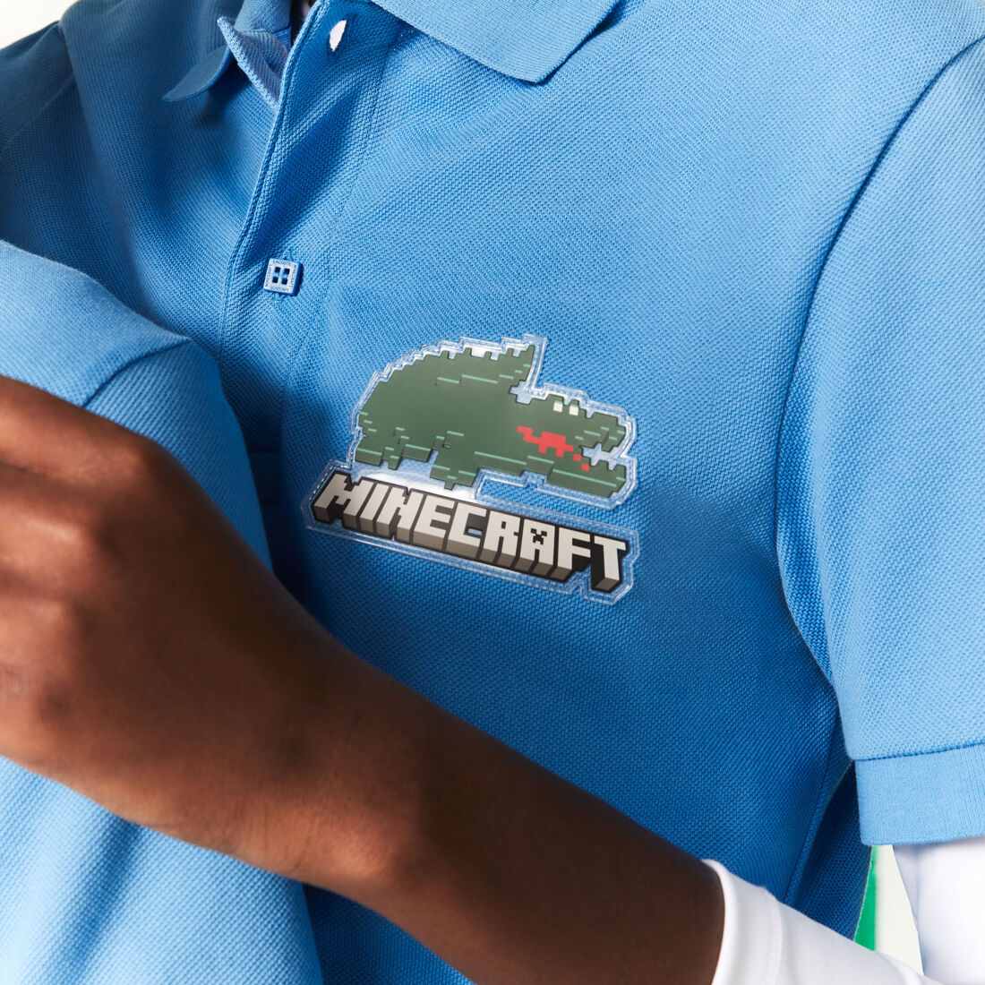 تيشيرت بولو قطن عضوي بقصة كلاسيكية للجنسين مجموعة Lacoste x Minecraft تيشيرت بولو قطن عضوي بقصة كلاسيكية للجنسين مجموعة Lacoste x Minecraft