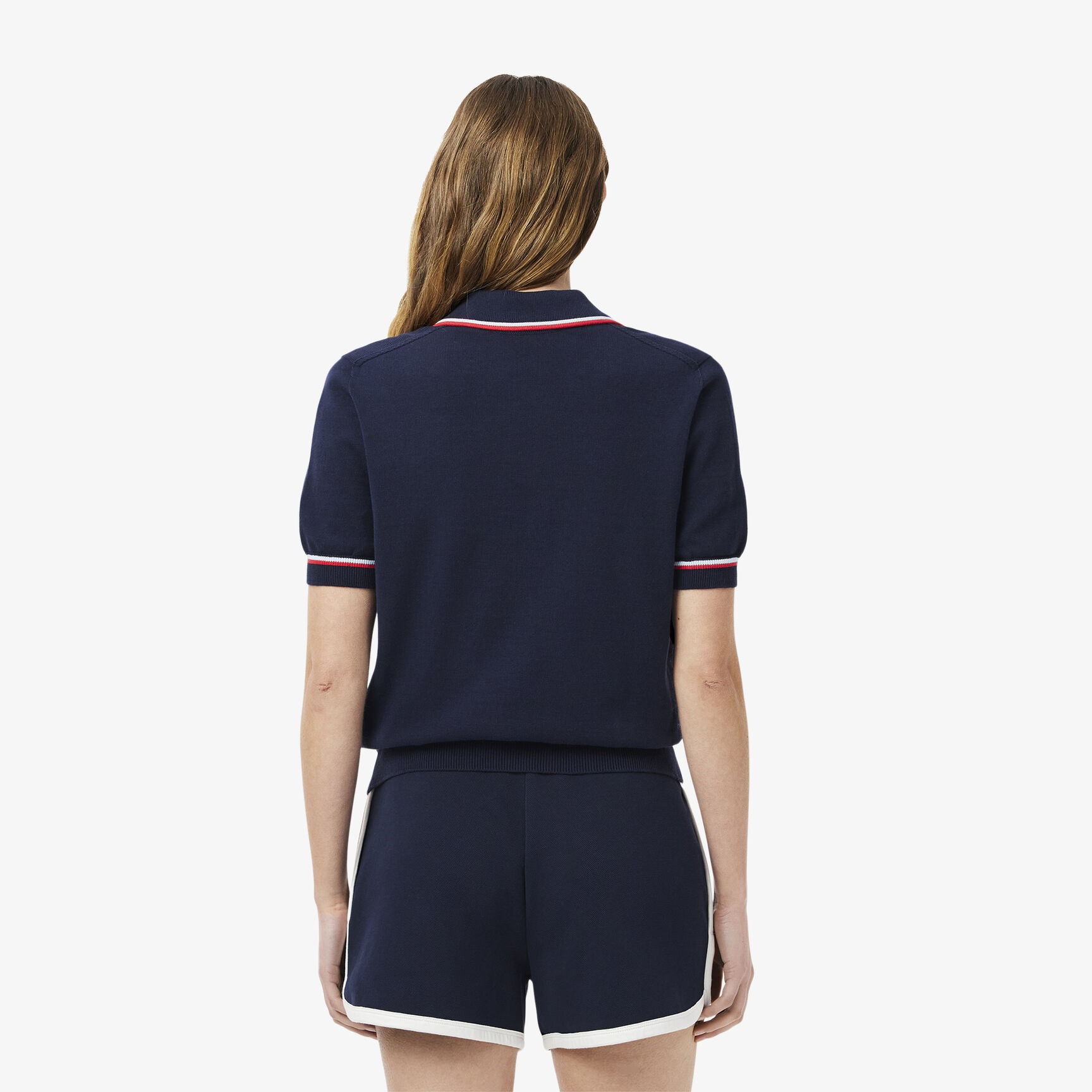 Cropped 3D Seamless Stretch Cotton Polo Shirt Cropped 3D Seamless Stretch Cotton Polo Shirt - AF9283-00-GWI