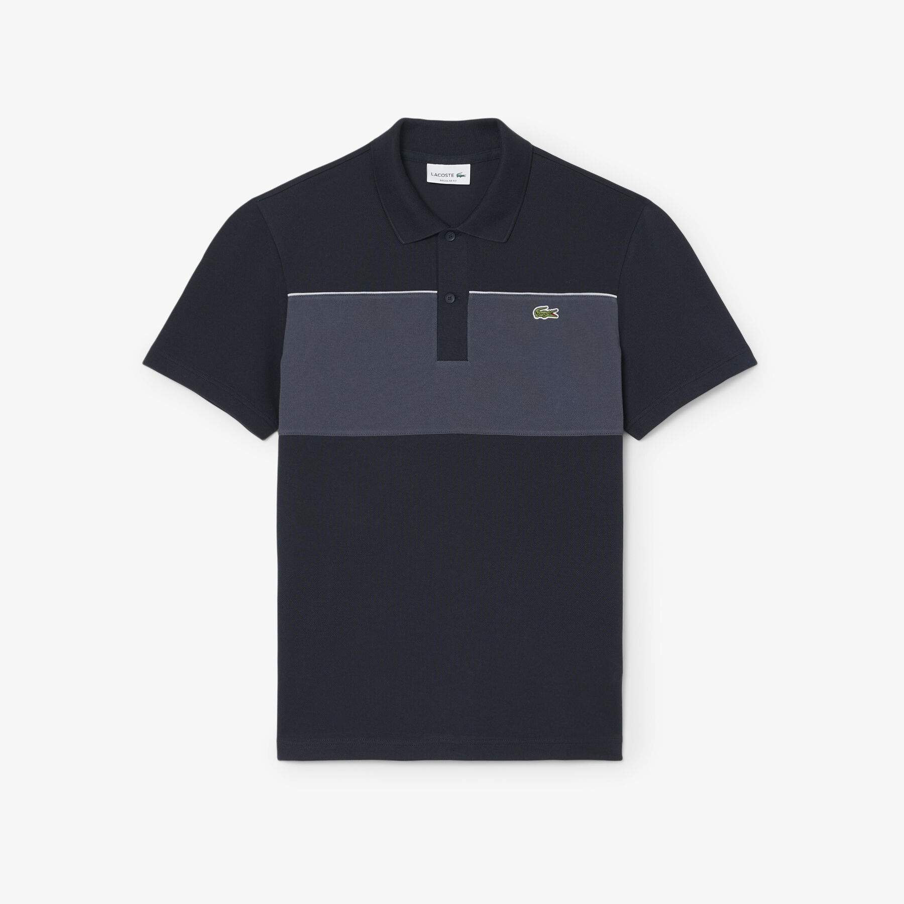 lacoste regular fit colour block pique polo shirt