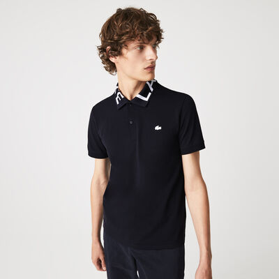 Men’s Lacoste Slim Fit Lettered Neck Light Breathable Piqué Polo Shirt
