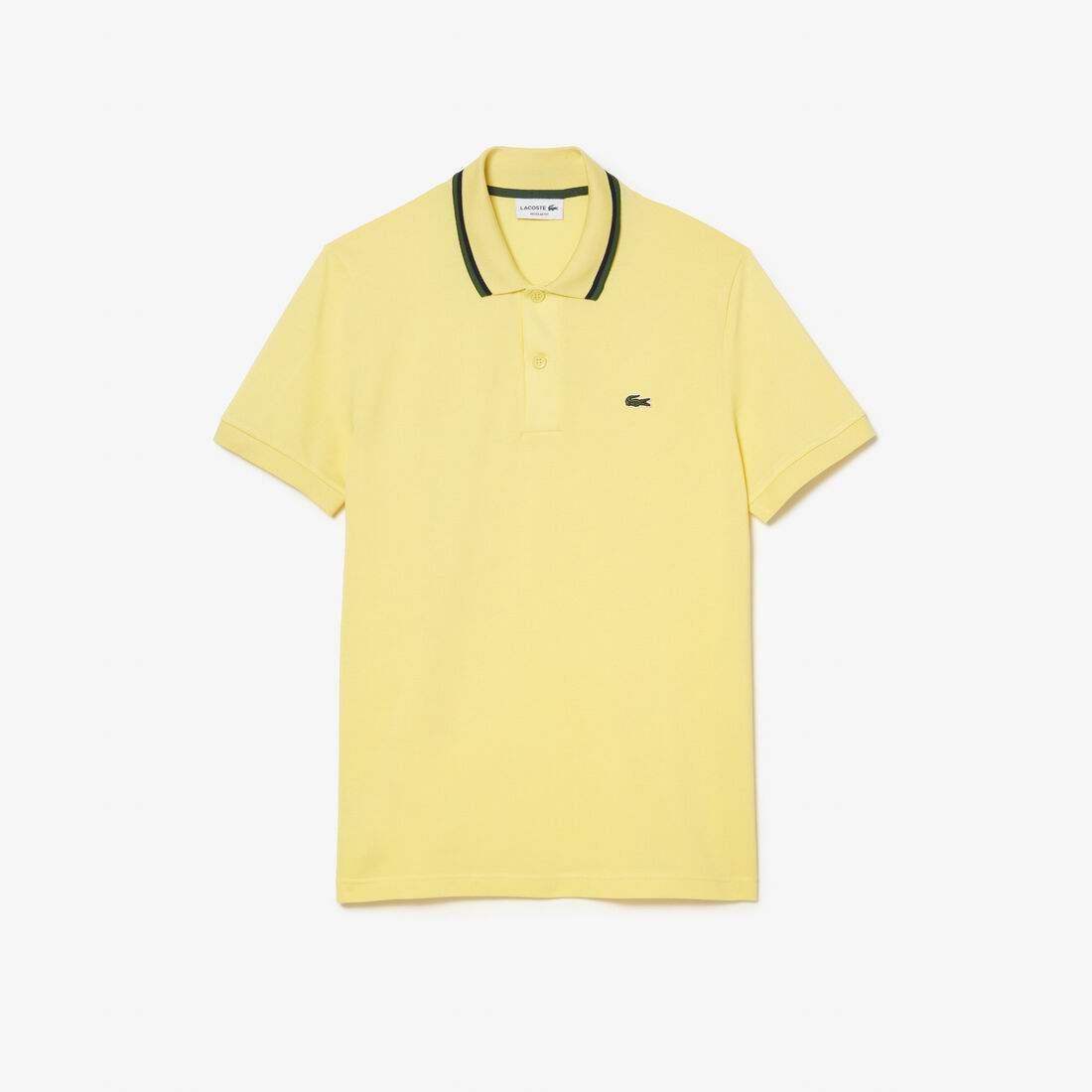 Men's Lacoste Regular Fit Striped Collar Cotton Petit Piqué Polo Men's Lacoste Regular Fit Striped Collar Cotton Petit Piqué Polo Shirt - PH9531-00-107