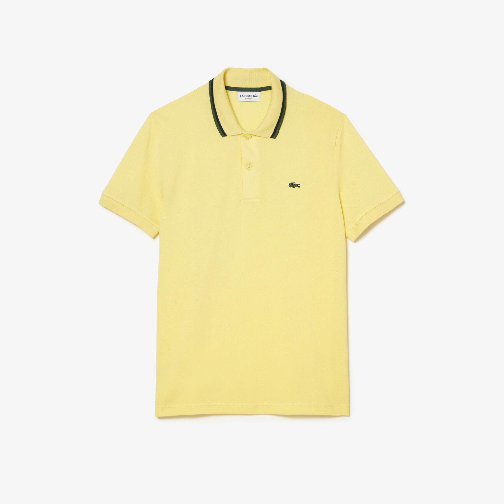 Men's Lacoste Regular Fit Striped Collar Cotton Petit Piqué Polo Men's Lacoste Regular Fit Striped Collar Cotton Petit Piqué Polo Shirt - PH9531-00-107