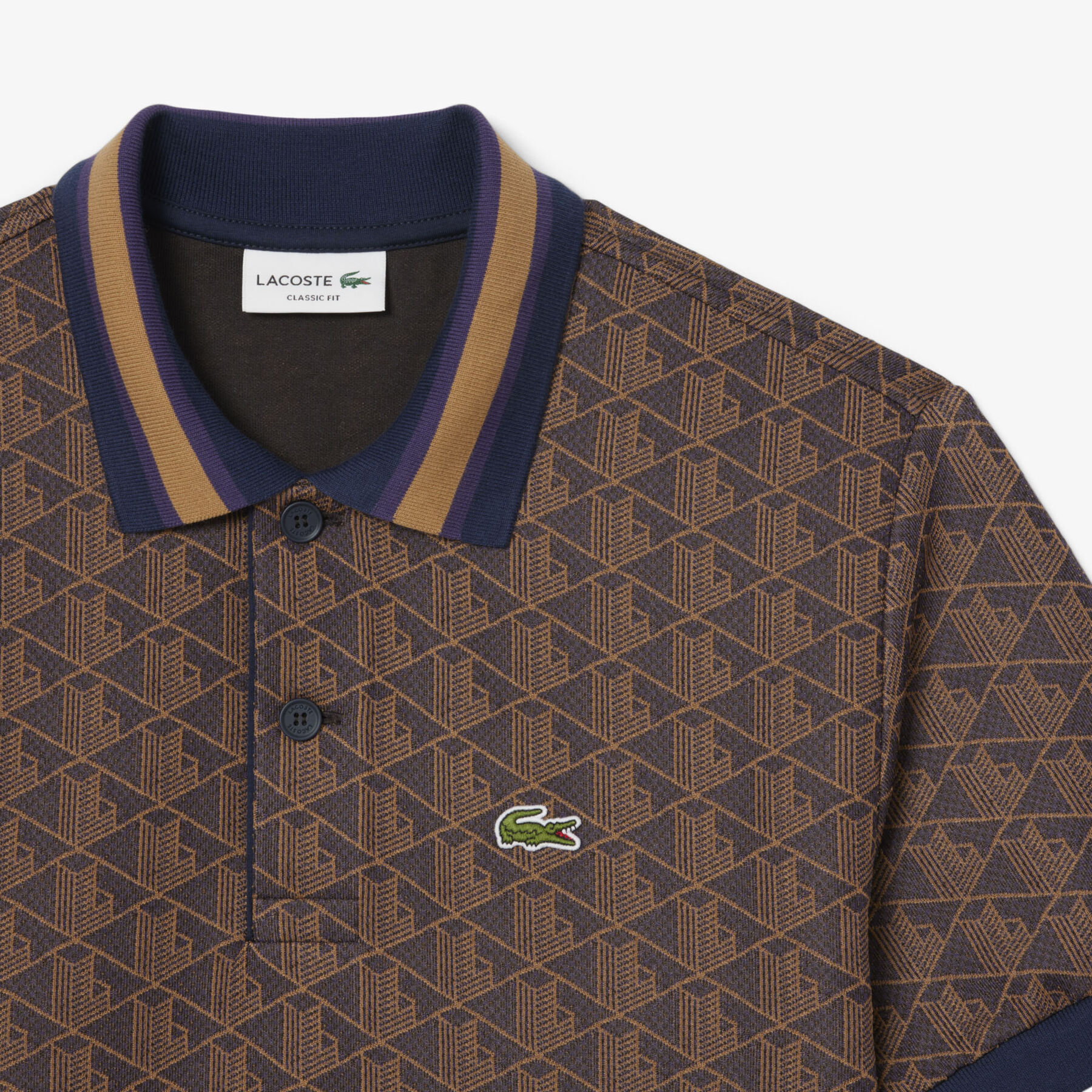 Classic Fit Monogram Jacquard Polo Shirt lacoste classic fit monogram jacquard polo shirt