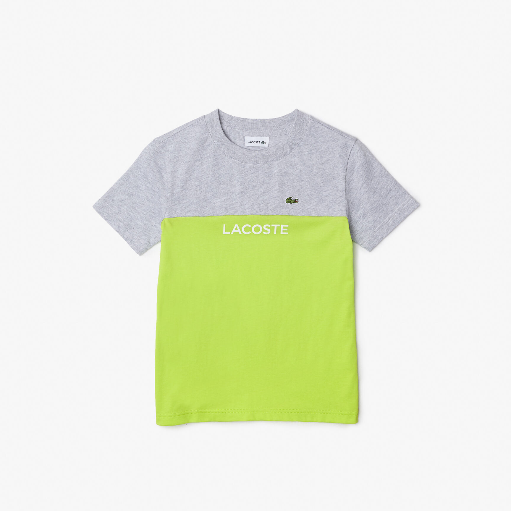 تيشيرت لاكوست مقسم بألوان قطن جيرسيه عضوي للأطفال