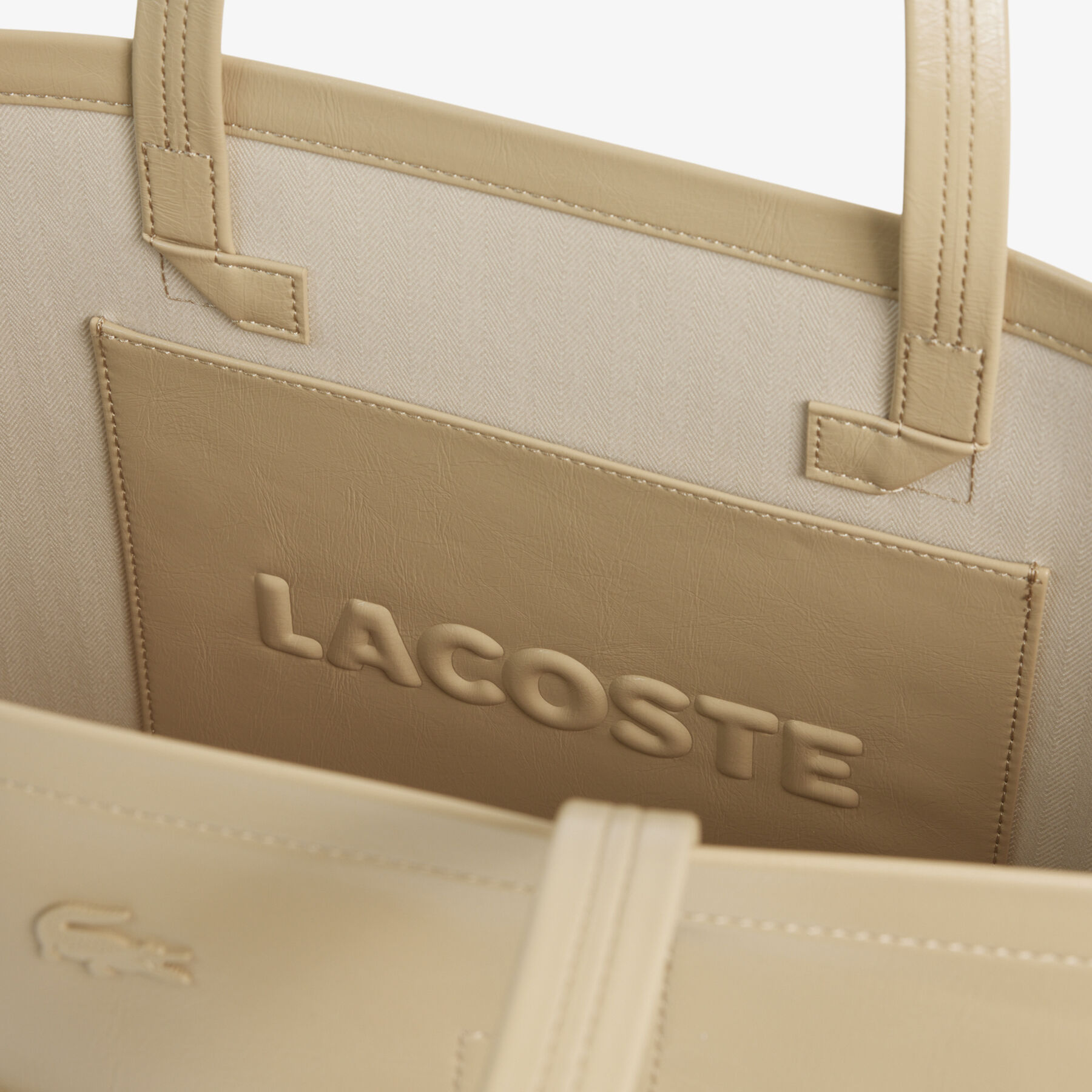 lacoste large lite glossy tote