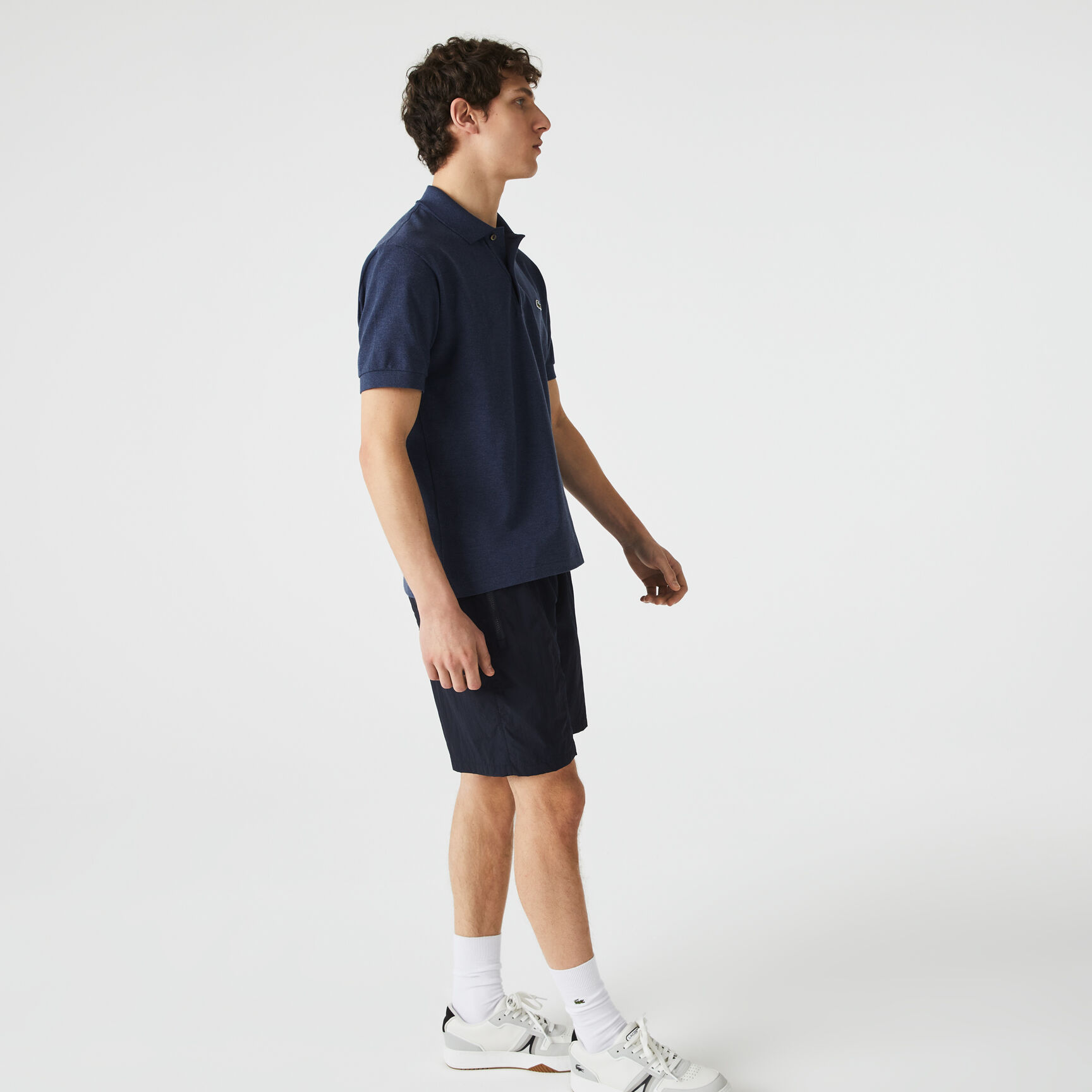 قميص بولو مارل كلاسيكي بمقاس L.12.12 Original L.12.12 Heathered Petit Pique Cotton Polo Shirt - L1264-00-4JS