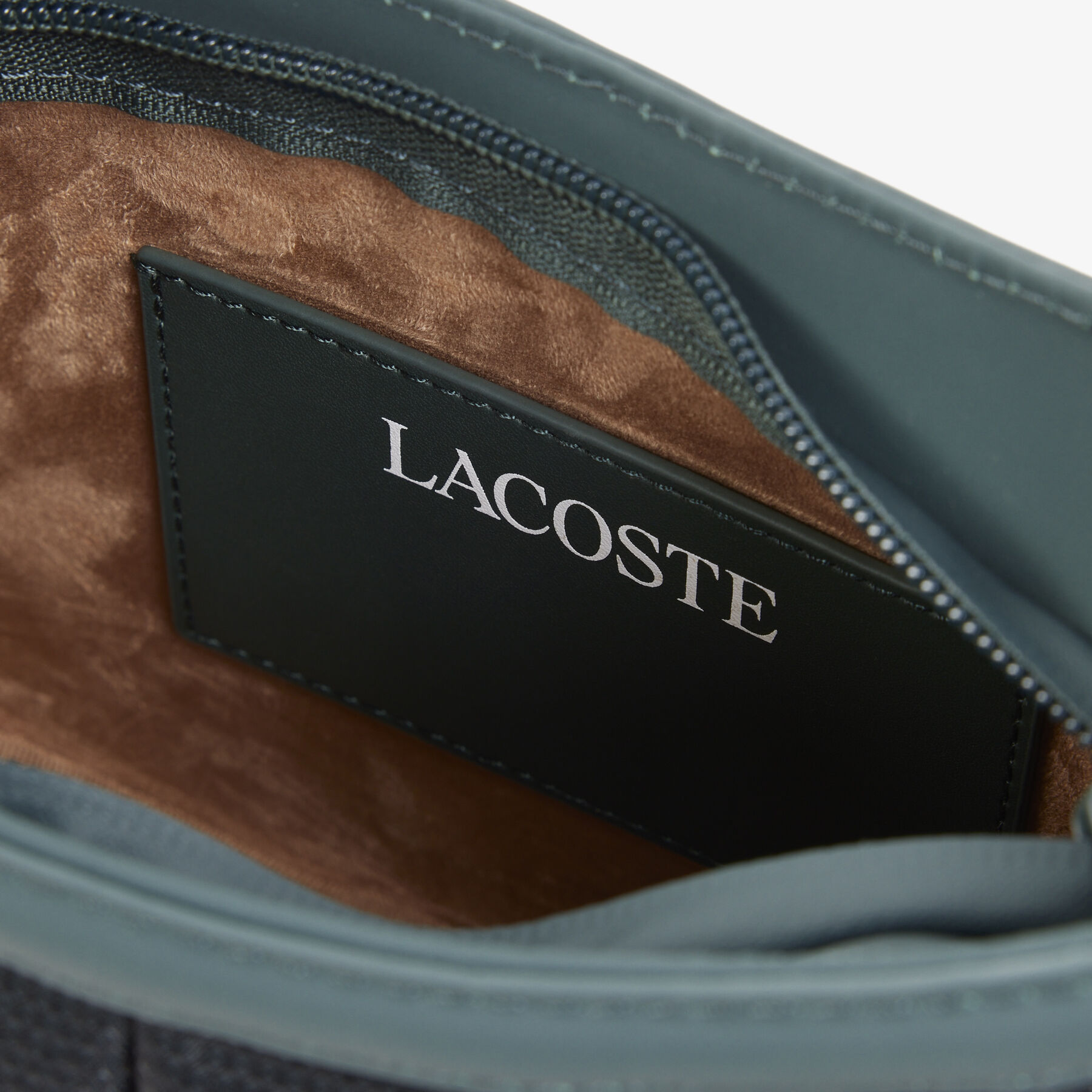 lacoste runway small leather mesh lenglen purse