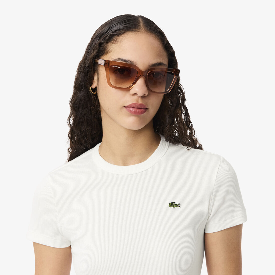 تي شيرت قطني مضلع بقصة ضيقة Slim Fit Ribbed Cotton T-shirt - TF5538-00-70V