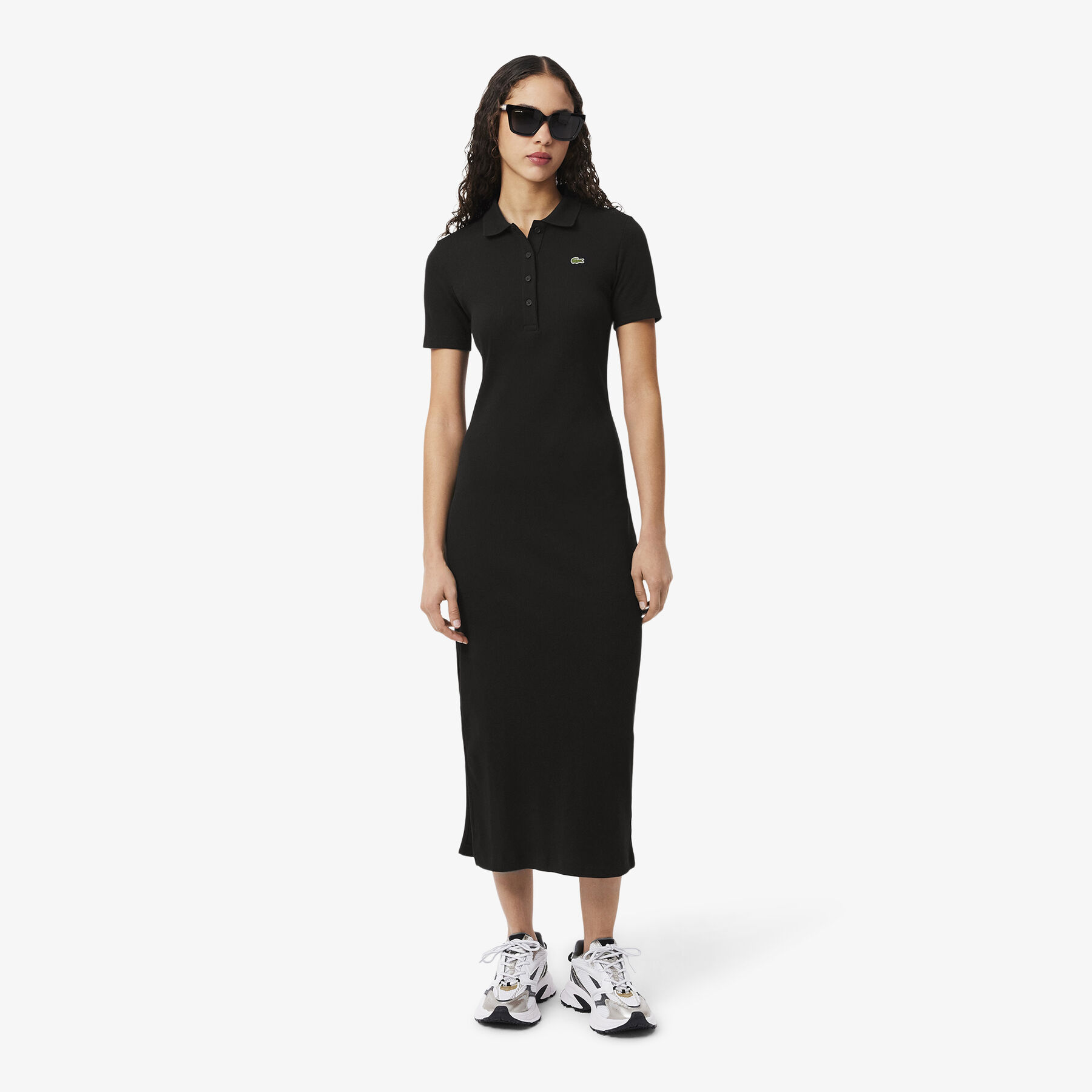 Long Ribbed Cotton Polo Dress Long Ribbed Cotton Polo Dress - EF9622-00-031