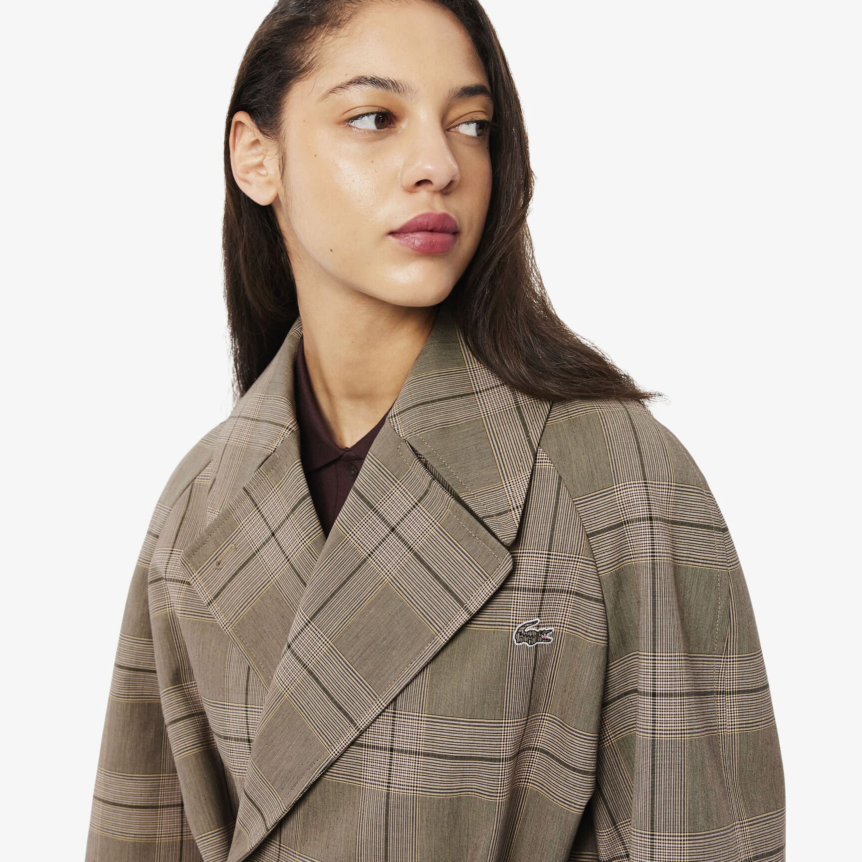 Water-Repellent Plaid Wrap Coat - BF5330-00-AIM