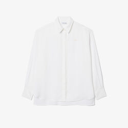 lacoste oversized fluid print shirt