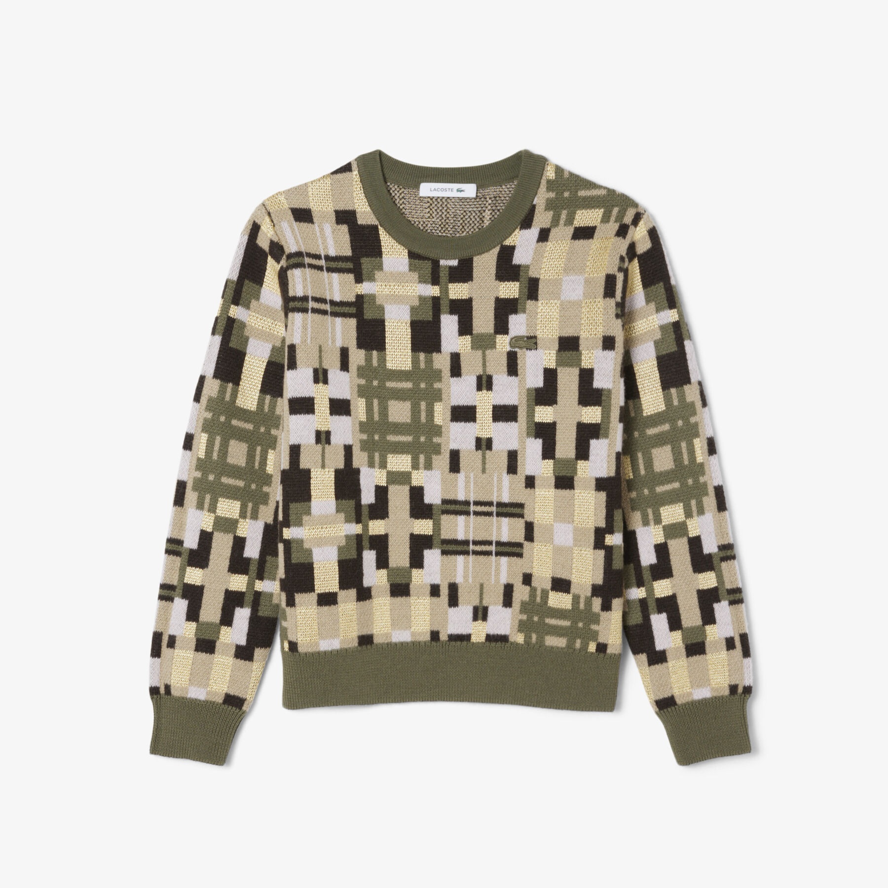 Crew Neck Wool Jacquard Graphic Sweater lacoste crew neck wool jacquard graphic sweater