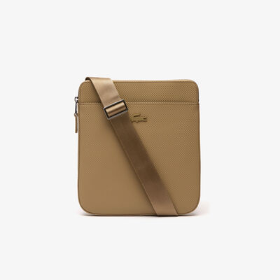 Men's Chantaco Matte Piqué Leather Flat Zip Bag