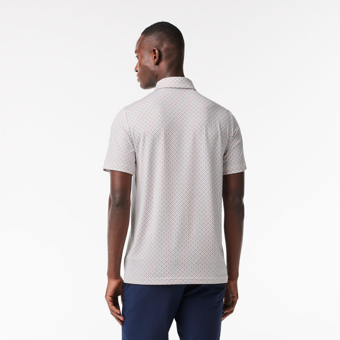 Regular Fit UV Protect Golf Polo Shirt Men's Lacoste Golf Printed Recycled Polyester Polo Shirt - DH5175-00-MBI