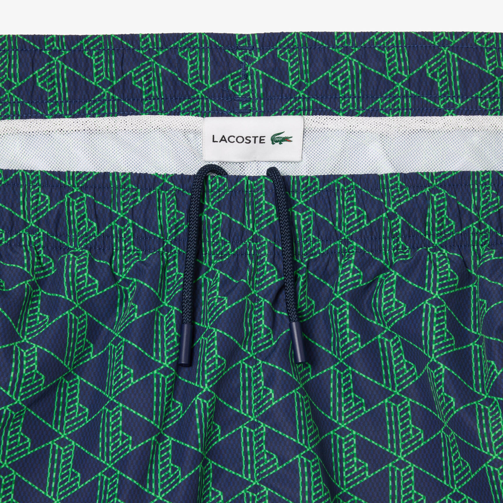 Lacoste Mid Length Monogram Print Swim Trunks - MH6980-00-IHA