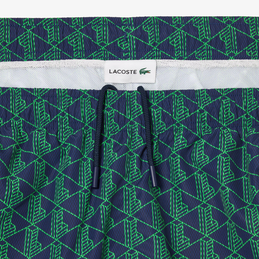 سروال سباحة متوسط الطول بطباعة مونوجرام من لاكوست Lacoste Mid Length Monogram Print Swim Trunks - MH6980-00-IHA