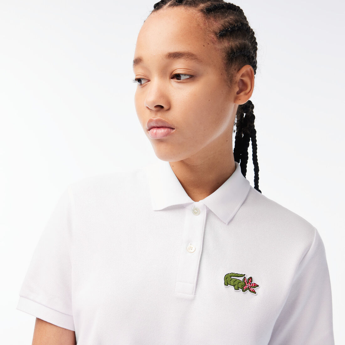 تيشيرت بولو بطبعة تمساح للنساء مجموعة Lacoste x Netflix تيشيرت بولو بطبعة تمساح للنساء مجموعة Lacoste x Netflix