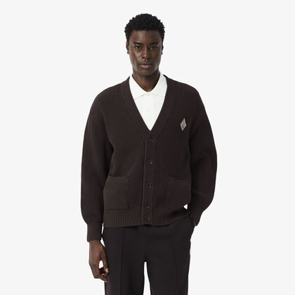 Relaxed Fit Ribbed Cotton Cardigan