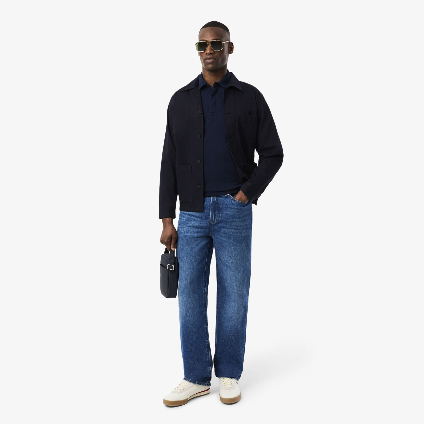 قميص بولو بيكيه باريسي بقصة عادية Smart Paris long sleeve stretch cotton Polo Shirt - PH2481-00-166