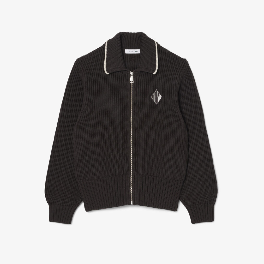 سترة مزينة بسحاب وشارة قطنية Zipped Cotton Badge Accent Sweater - AF9858-00-3LA