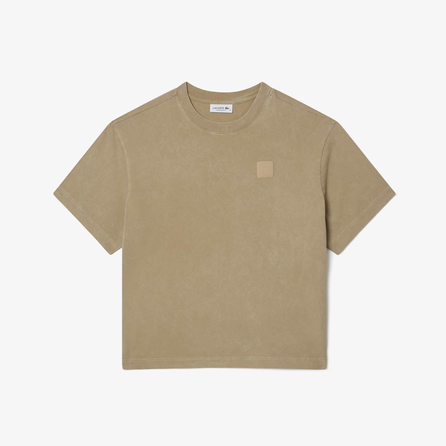 Oversized Wash Effect Badge T-shirt - TF4122-00-02S