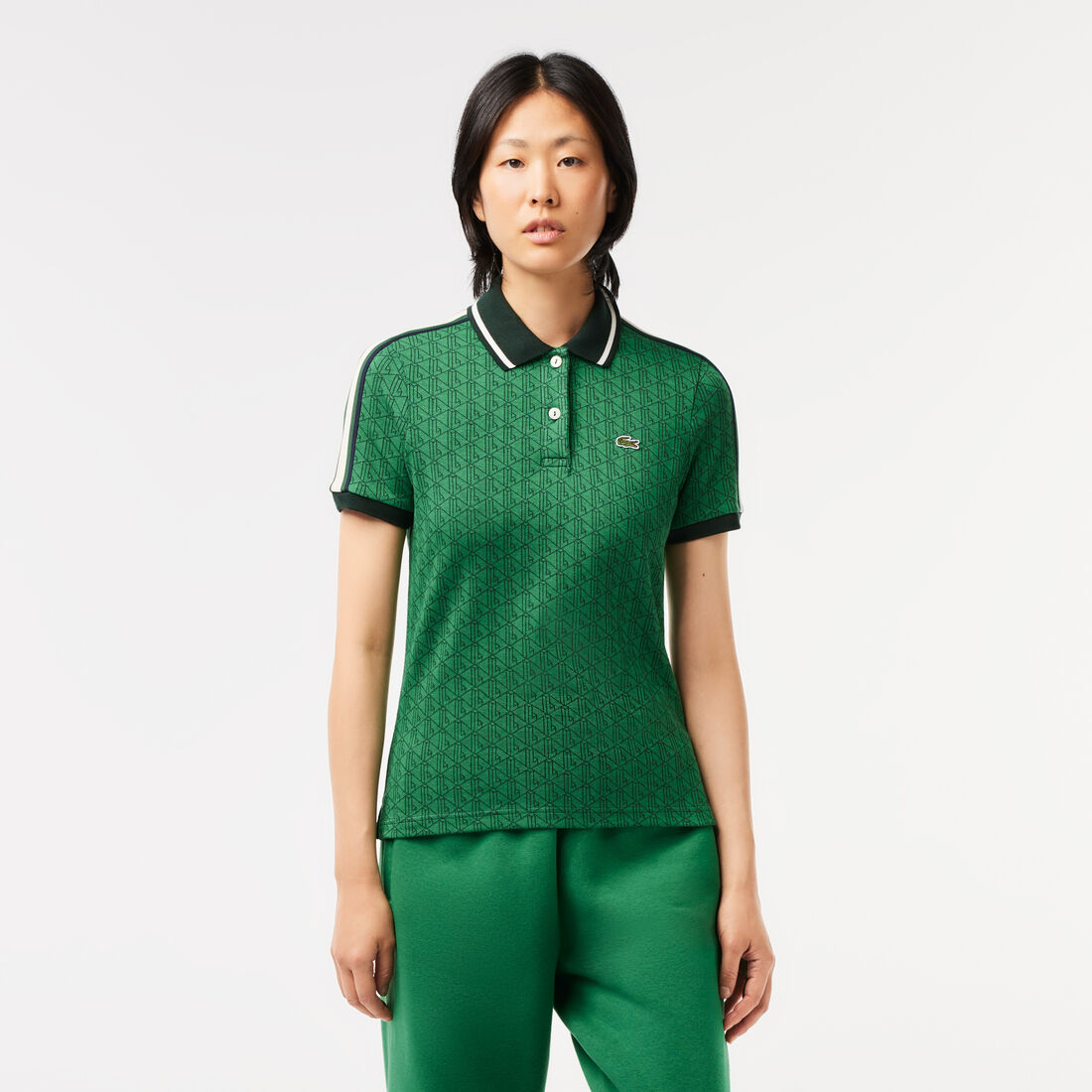 Slim Fit Lacoste Monogram Jacquard Polo Shirt - DF0849-00-QIJ