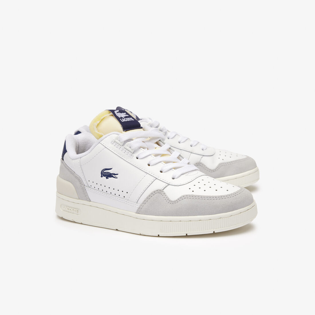 سنيكرز تي كليب جلد بحواف بارزة للنساء Women's T-Clip Leather Trim Trainers - 46SFA0061-042