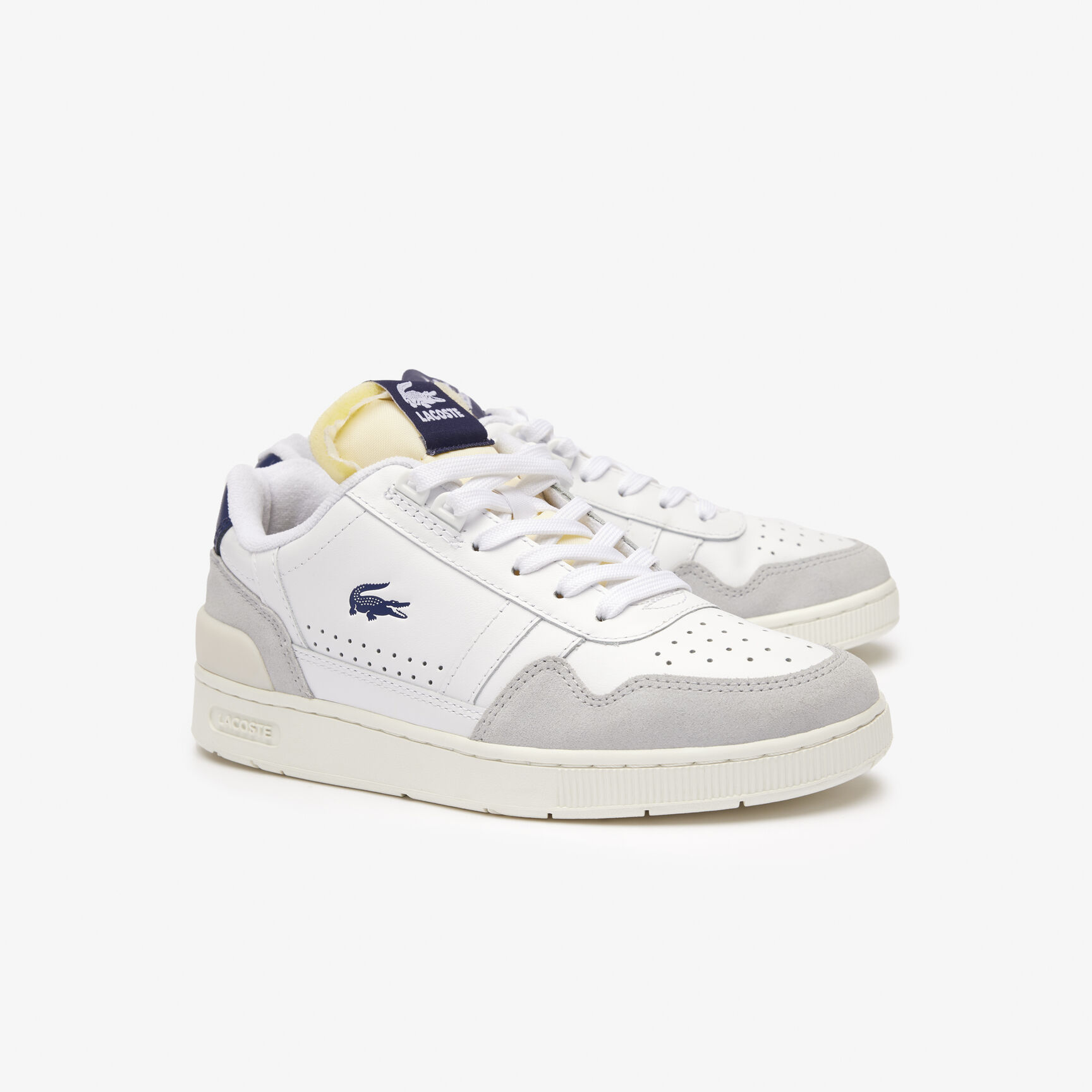 سنيكرز تي كليب جلد بحواف بارزة للنساء Women's T-Clip Leather Trim Trainers - 46SFA0061-042